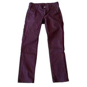 Levi's Women's Reflected Selvedge Straight Leg Twill Pants Maroon Size 30